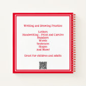 書とスケッチの練習赤い四角 ノートブック (裏面)