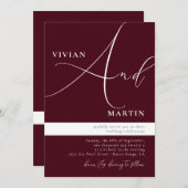 書の大きはっきりしたい"と"ブルゴーニュ結婚の 招待状 (正面/裏面)