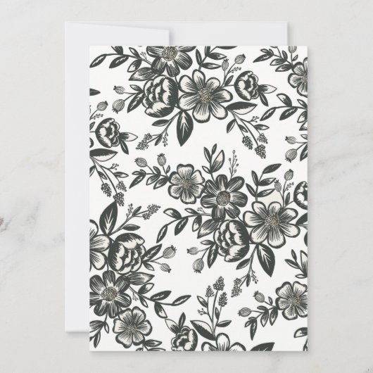 書はっきりしたモダン書フローラ写真 セーブザデート (裏面)