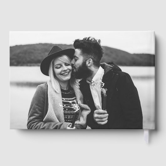 書はっきりしたモダン書ホト結婚写真 ゲストブック (裏面)