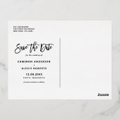 書はっきりしたモダン跡の写真金ゴールドを保存 箔招待状ポストカード (裏面)