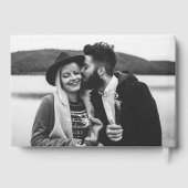 書はっきりしたモダン跡Terracotta写真結婚の ゲストブック (裏面)