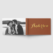 書はっきりしたモダン跡Terracotta写真結婚の ゲストブック (全面)