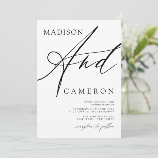 書はっきりした道「と」白黒結婚書 招待状 (スタンド正面)