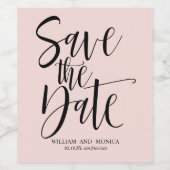 書はっきりした道 |ブラックピンクモダンで日付を保存 ワインラベル (シングルラベル)