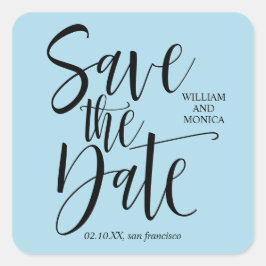 書はっきりした道 |ブラックブルーモダン結婚ズ スクエアシール