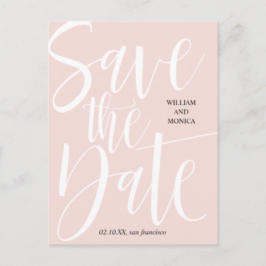 書はっきりした道 |ホワイトモダンピ結婚ンク 案内ポストカード (正面)