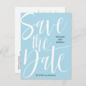 書はっきりした道 |白いAzureモダンの結婚数 案内ポストカード (正面/裏面)