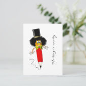 書は正気でおもしろいピエロ頭の鉛筆 ポストカード (スタンド正面)