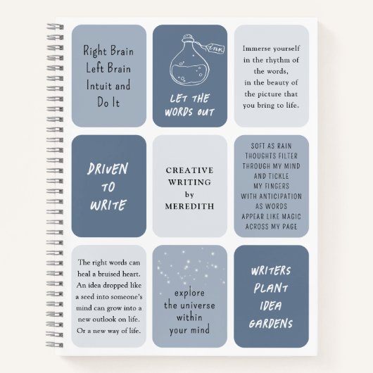 書やる気を起こさせる作者の引用文パーソナライズされた ノートブック (正面)