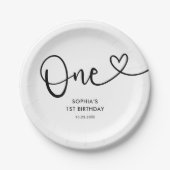 書よくはしゃぐ道ミニマリスト白一歳 ペーパープレート (正面)