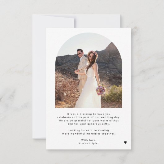 書エレガントの写結婚真 サンキューカード (裏面)