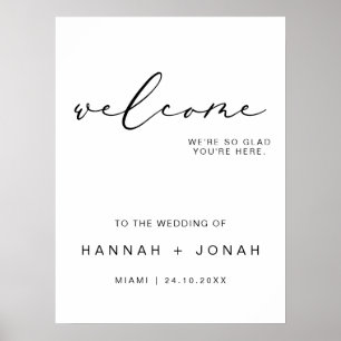 書エレガントの結婚歓迎モダン ポスター