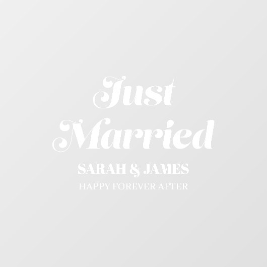 書エレガントはっきりした道たった今結婚しました結婚の ウィンドウサイン (シート)