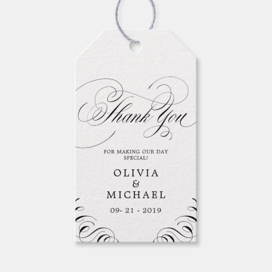 書エレガントを盛結婚り感謝しています ギフトタグ (正面)