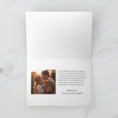 書エレガントカスタム写真結婚の サンキューカード (内部)