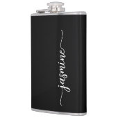 書エレガントガーリー字ブラックモノグラム名 フラスク (左)