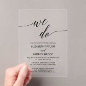 書エレガントクラシックのユニーク道は結婚. アクリル招待状 (インサイチュ (ポータブル))