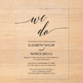 書エレガントクラシックのユニーク道は結婚. アクリル招待状 (正面)