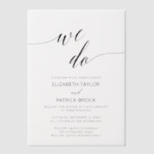 書エレガントクラシックのユニーク道は結婚. ベラム紙招待状 (正面)