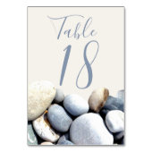 書エレガントスタイリッシュモダン道ビーチ小石 テーブルナンバー (裏面)
