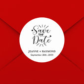 書エレガントスタイリッシュ式の結婚式の日付の保存 ラウンドシール