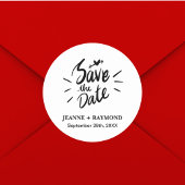 書エレガントスタイリッシュ式の結婚式の日付の保存 ラウンドシール