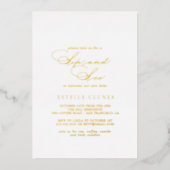 書エレガントスタイリッシュ書のsipと参照金ゴールド 箔招待状 (正面)