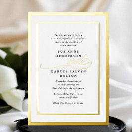 書エレガントフォーマル書金ゴールド結婚枠 箔招待状