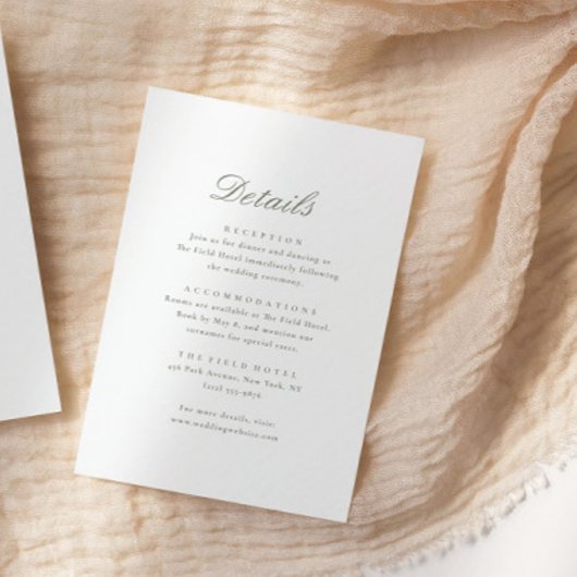 書エレガントミニマル字の詳細結婚 エンクロージャーカード