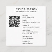 書エレガントミニマル跡モノグラム写真 スクエア名刺 (裏面)