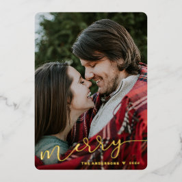 書エレガントメリー書Christmas Photo Card 箔シーズンカード