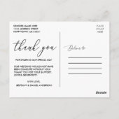 書エレガントモダンの写結婚真ありがとう ポストカード (裏面)