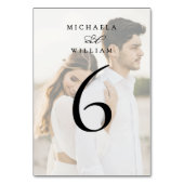 書エレガントモダン写の写真結婚の テーブルナンバー (裏面)