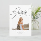 書エレガントモダン字の台本写真の卒業 案内状 (スタンド正面)