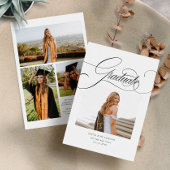 書エレガントモダン字の台本写真の卒業 案内状