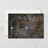 書エレガントモダン字の台本2写真結婚の 出欠カード (正面)