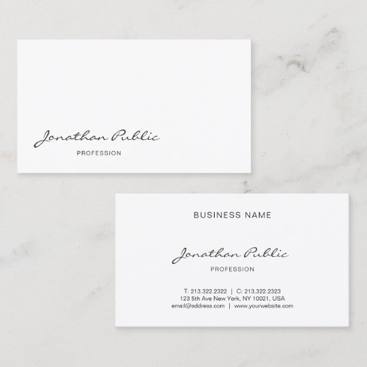 書エレガントモダン字の清浄カッコいいな文字 名刺 (正面/裏面)