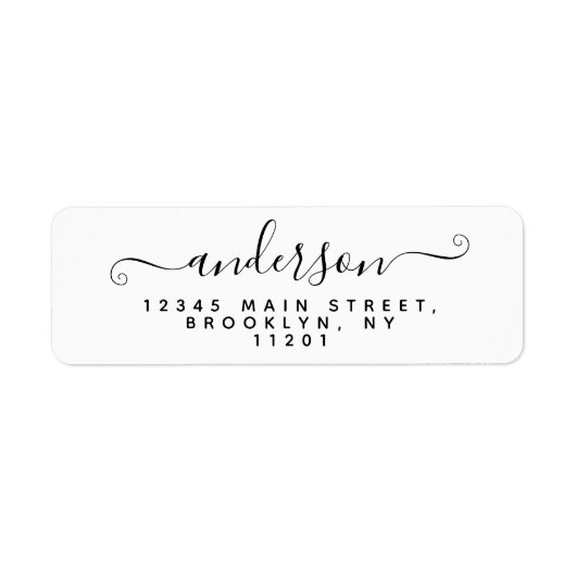 書エレガントモダン字の黒姓 ラベル (正面)