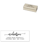 書エレガントモダン字スクリプトの姓 ラバースタンプ (押印)