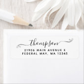 書エレガントモダン字スクリプトの姓 ラベル (インサイチュ)