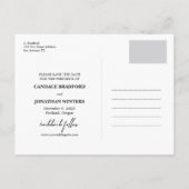 書エレガントモダン書の日付の保存 案内ポストカード (裏面)