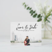 書エレガントモダン書の日付の保存 案内ポストカード (スタンド正面)