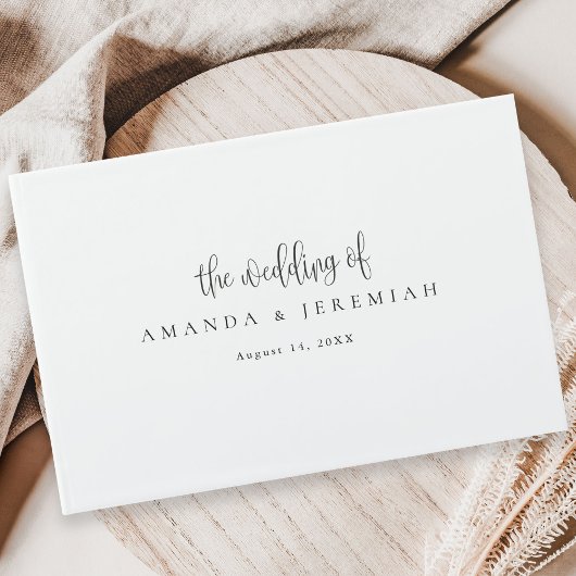 書エレガントモダン書の白黒結婚文字 ゲストブック