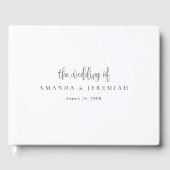 書エレガントモダン書の白黒結婚文字 ゲストブック (正面)