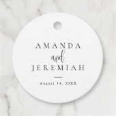 書エレガントモダン書の白黒結婚文字 フェイバータグ (正面)