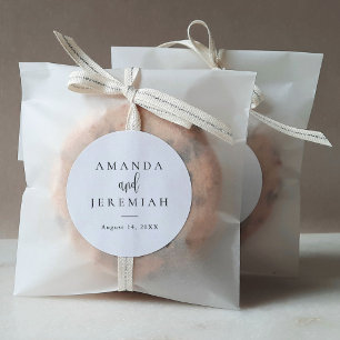 書エレガントモダン書の白黒結婚文字 ラウンドシール