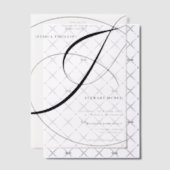 書エレガントモダン書アンパサンド結婚シック ベラム紙招待状 (オフセット (招待状))