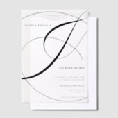 書エレガントモダン書アンパサンド結婚シック ベラム紙招待状 (オフセット)