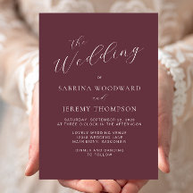 書エレガントモダン書ブルグンディ結婚ズ